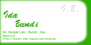 ida bundi business card